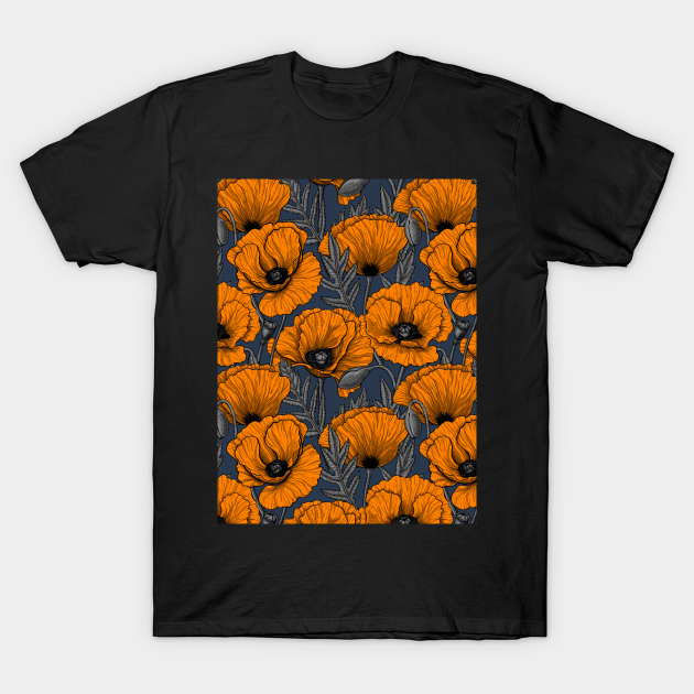 Orange poppy garden 2 - Poppy - T-Shirt