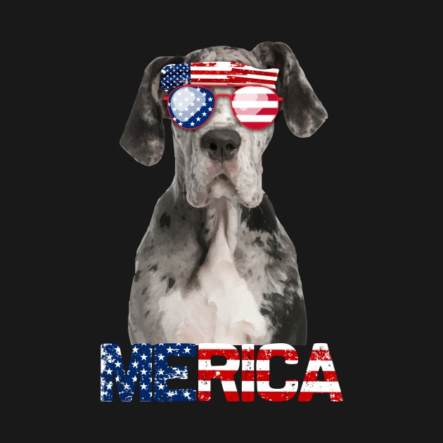 Merica Great Danes Dog American Flag 4Th Of July by jrgenbode