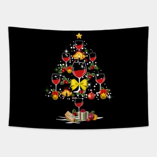 Wine Christmas Tree Tapestry