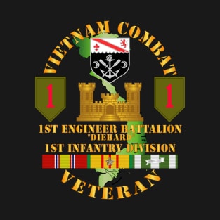 Vietnam Combat Vet - 1st Engineer Bn - 1st Inf Div SSI T-Shirt