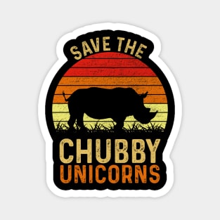 Save The Chubby Unicorns Vintage Funny Rhino Magnet