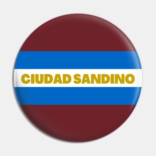 Ciudad Sandino in Nicaraguan Flag Colors Pin