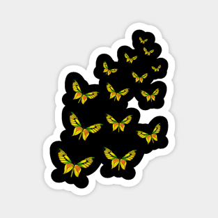 Flock of Yellow Butterflies Drawing Magnet