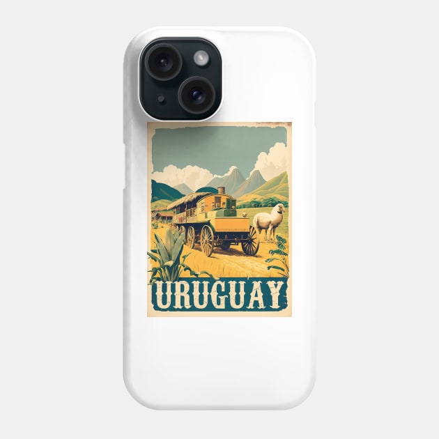 Uruguay Vintage Travel Art Poster Phone Case by OldTravelArt