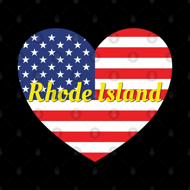 Rhode Island American Flag Heart by DPattonPD