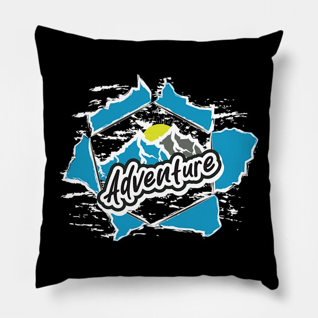 Adventure Pillow by T-Shirt Attires