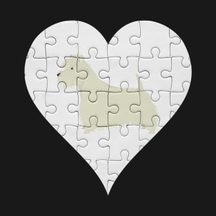 West Highland White Terrier Heart Jigsaw Pieces Design - Gift for West Highland White Terrier Lovers T-Shirt