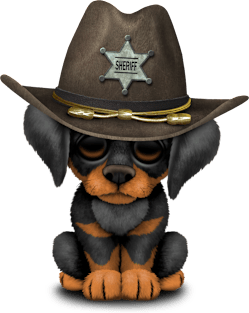 Cute Doberman Puppy Dog Sheriff Magnet