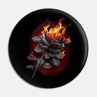 Flaming Rose - Gothic Rose - Spiral Original Pin