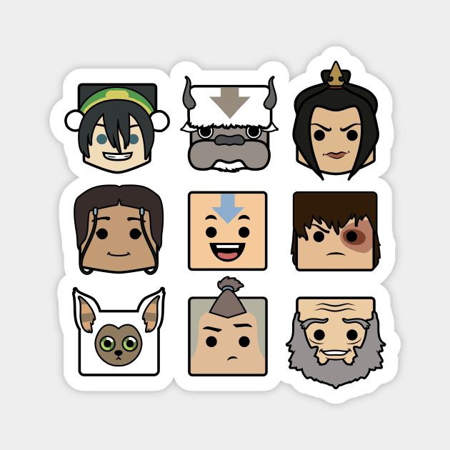 Avatar & Friends - Avatar the Last Airbender Magnet by Pajamamas