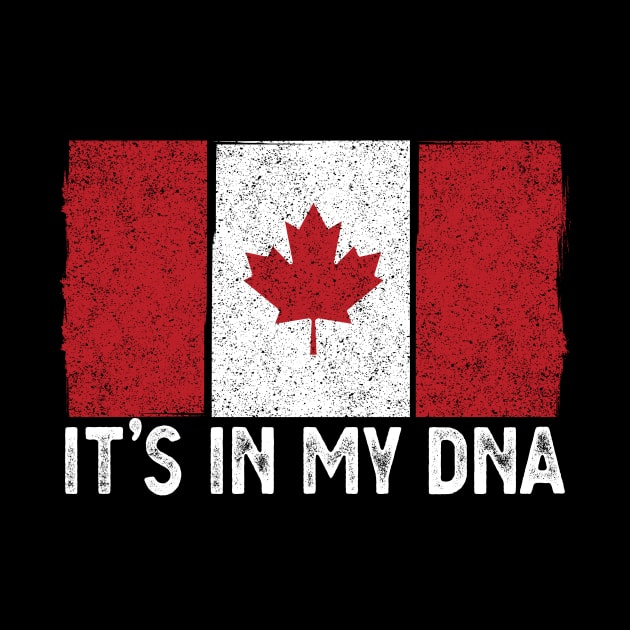 Vintage Canada flag Funny it's in my DNA Proud Canadian by FunnyUSATees