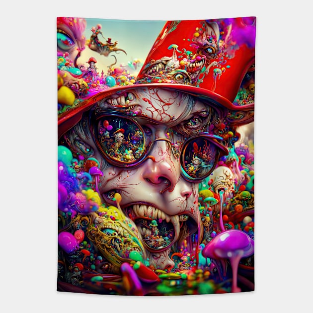 Fear And Loathing In Wonderland #12 Tapestry by aetherialdnb