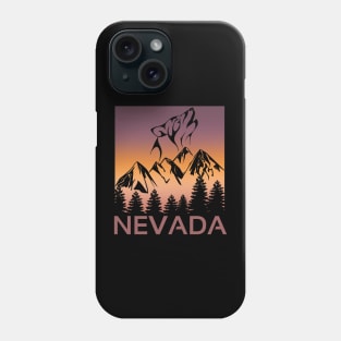 Neveda Sunset Wolf Howling at The Moon Trees and Mountains. Phone Case