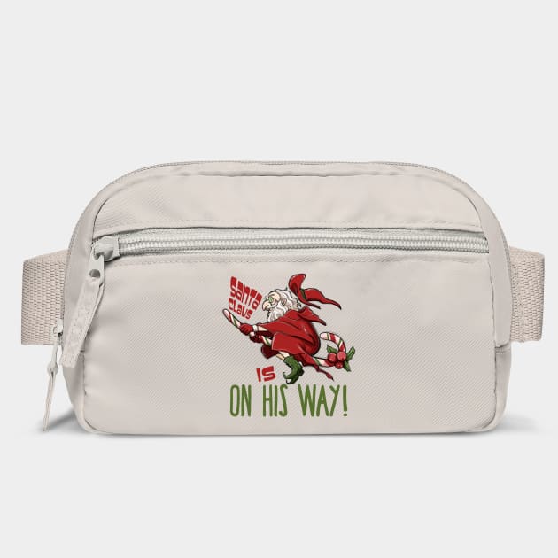 Santa Claus Witch Flying on Candy Cane by Luxinda