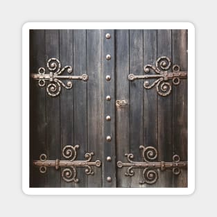 Rustic steampunk antique renaissance castle old door Magnet