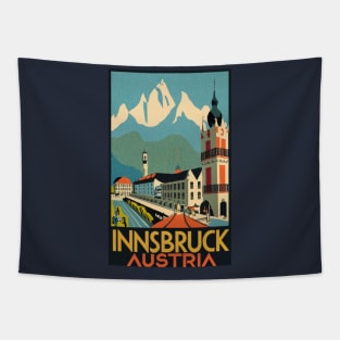 A Vintage Travel Art of Innsbruck - Austria Tapestry