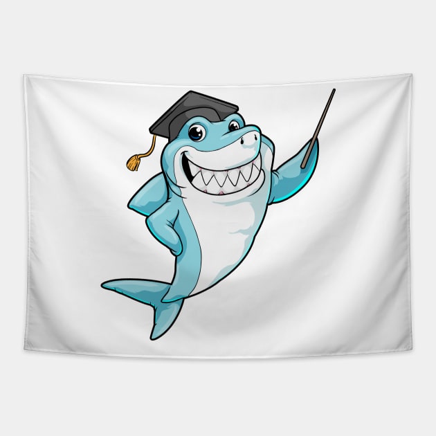 Shark as Teacher with Pointer Tapestry by Markus Schnabel
