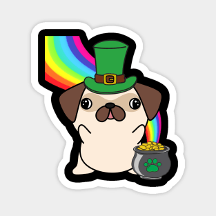 Funny pug celebrates st patricks day Magnet