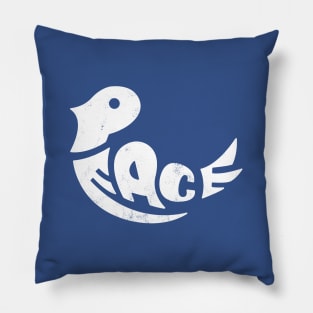 Vintage 1960's Peace Word Shape Dove (White) Pillow