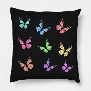 Rainbow Pastel Butterflies Pillow