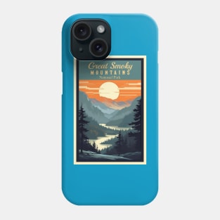 Great Smoky Mountains national park vintage travel poster Phone Case