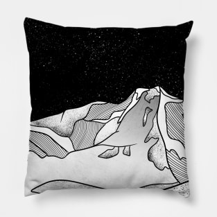 Black and white mountain Pillow