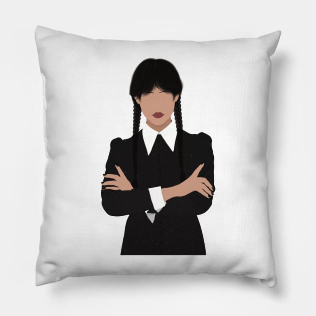 Wednesday Addams Fan Art Pillow by senaeksi