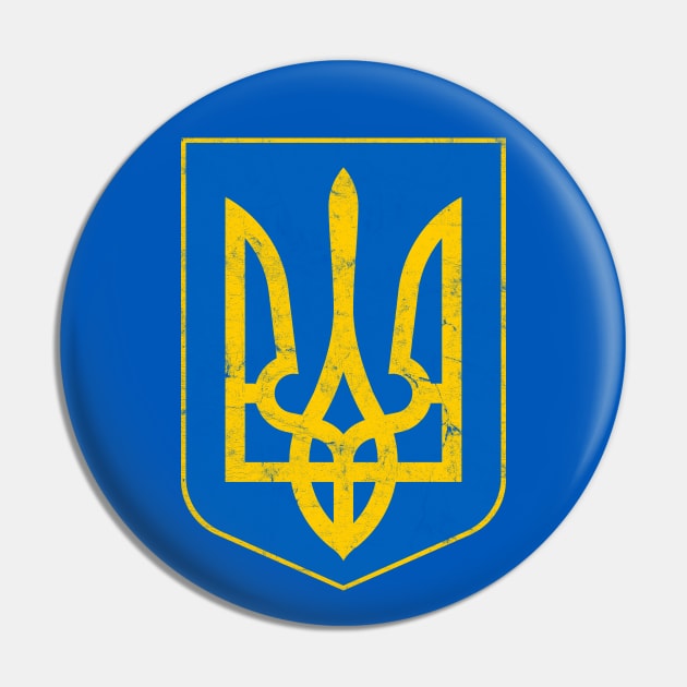 Ukraine // Vintage Faded Style Flag Design Pin by DankFutura