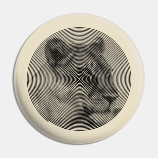 Lioness Face Close-up in Spiroglyphic Style Spiral Circles Pin