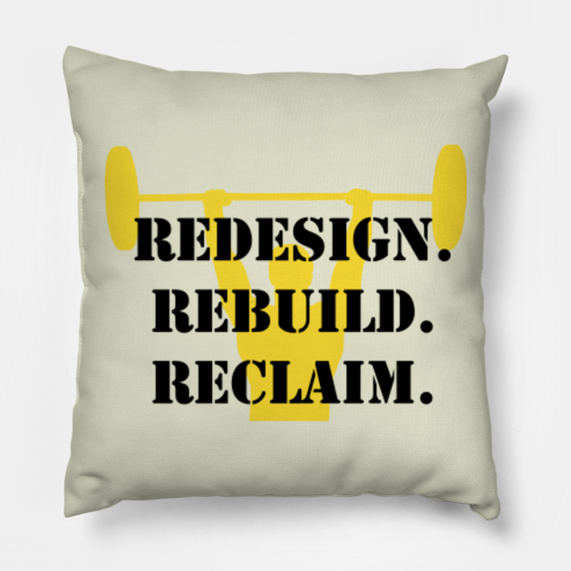 redesign rebuild reclaim - yellow - Seth Rollins - Oreiller | TeePublic FR