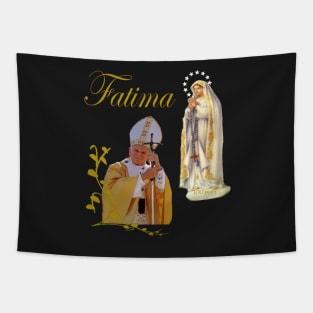 Fatima T-Shirt Virgin Mary & John Paul II Catholic T-Shirt Tapestry