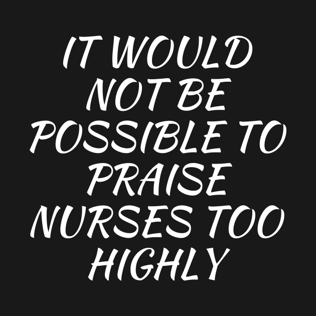 It would not be possible to praise nurses too highly by Word and Saying
