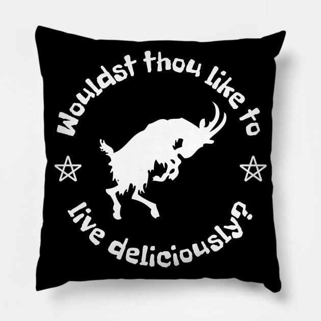 Black Phillip Pillow by Anv2