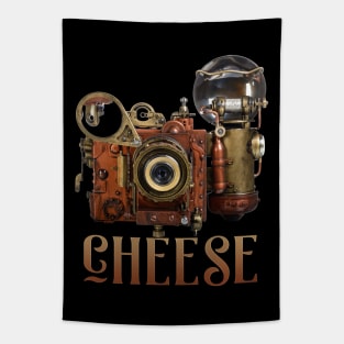 Unique Steampunk Camera Say CHEESE Flash Filmmaker Tapestry