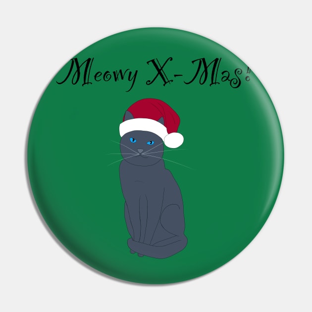 Meowy X-mas santa hat - grey Pin by Lian's designs