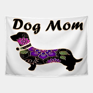 Dog Mom Floral Dachshund Tapestry