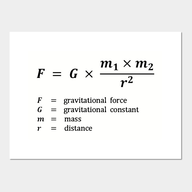 Formula Gravitational Force Gravitational Force Posters And Art Prints Teepublic Au