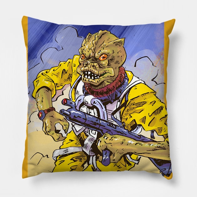 Bossk Pillow by RossHayes