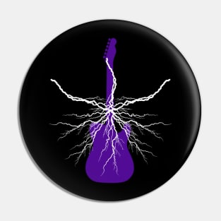 Purple Electric Lightning Guitar Pin