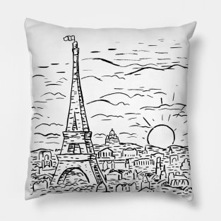 Vintage Paris Sketch Pillow