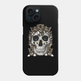 Cat Skull Cute Kitties Skull Design Creepy Skeleton Cat Lovers Phone Case