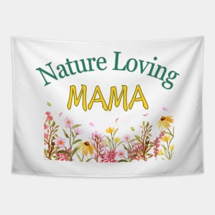 nature loving mom mama mommy mother retro wild flower daisies yellow and pink Tapestry