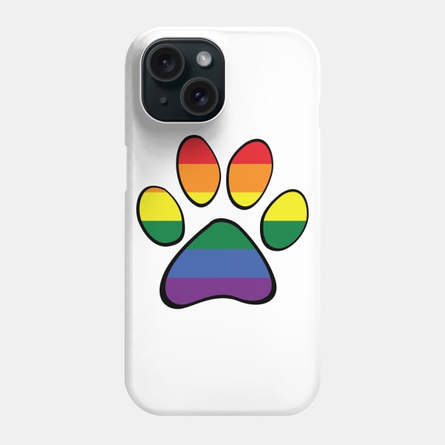 Gay Pride Paw Phone Case by HyperOtterDesigns