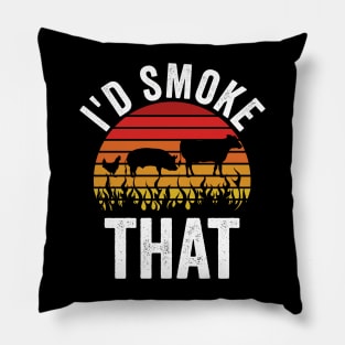 Funny Grilling Dad BBQ Season Id Smoke That Pillow