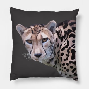 Low Poly King Cheetah Pillow