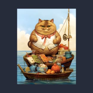 Cats at Sea: Fat Cats, little boats T-Shirt