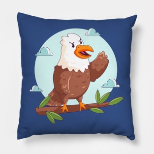 Hawk Angry Cartoon Illustration Pillow