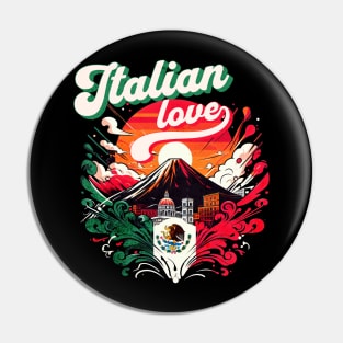 Italian Love Vesuvius Vulcano Design Pin