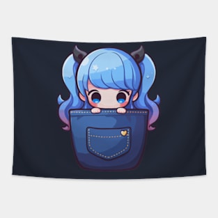 kawaii goth pocket Tapestry