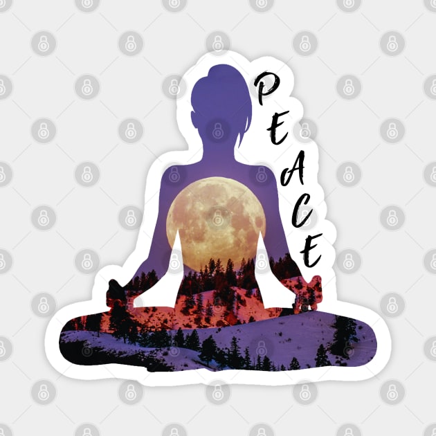 Yoga pose meditation Magnet by Meista